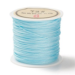 Cyan 50 Yards Nylon Chinese Knot Cord, Nylon Jewelry Cord for Jewelry Making, Cyan, 0.8mm