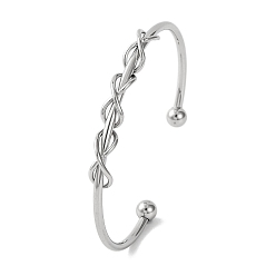 Нержавеющая Сталь Цвет Бесконечность 304 браслеты-манжеты из нержавеющей стали для женщин, цвет нержавеющей стали, внутренний диаметр: 1-7/8x2-3/8 дюйм (4.8x6.1 см)