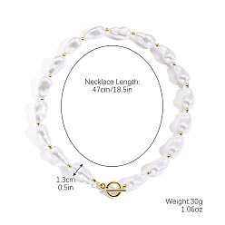 Кремово-белый Ожерелья из бисера с имитацией барочного жемчуга Кеши для женщин, с застежками из сплава золотистого тона, кремово-белые, 18.50 дюйм (47 см)