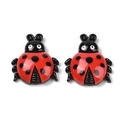 Коровка Кабошоны с декодированием из непрозрачной смолы на тему насекомых, коровка, 28x25.5x8.5 мм
