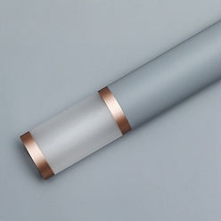 Серый 20 листы с золотым краем водонепроницаемая пластиковая подарочная упаковочная бумага opp, квадратный, сложенный букет цветов украшение оберточной бумаги, серые, 565x565 мм