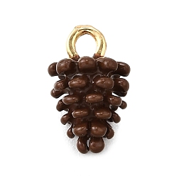 Другие Сплав эмали прелести, золотые, шишка, 12x7.5x6.5 мм, отверстие : 1.8 мм