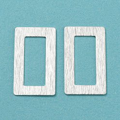 925 Sterling Silver Plated Eco-friendly Rack Plating Brass Linking Rings, Cadmium Free & Lead Free, Long-Lasting Plated, Rectangle, 925 Sterling Silver Plated, 22x13x0.5mm, Inner Diameter: 16x7mm