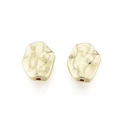 Light Gold Alloy Beads, Cadmium Free & Lead Free, Nuggets, Light Gold, 13x10x4mm, Hole: 1mm