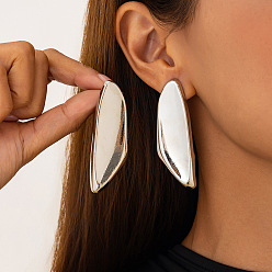 Teardrop Серьги-гвоздики из сплава со стальной булавкой, платина, слеза, 65x20 мм