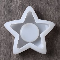 Star Candle Holder Silicone Molds, For Candle Making, Star, 10.3x10.3x4cm, Hole: 38mm