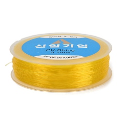 Желтый Корейская эластичная эластичная нить с круглыми кристаллами, для браслетов изготовление ювелирных изделий из драгоценных камней ремесло из бисера, желтые, 0.7 мм, около 76.55 ярдов (70 м) / рулон
