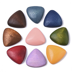 Mixed Color Painted Wood Cabochons, Triangle, Mixed Color, 21x22x6mm