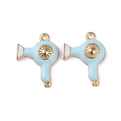 Светло-Синий Подвески из эмали и сплава, без кадмия и без свинца, золотые, очарование фена, голубой, 25.5x19.5x5.5 мм, отверстие : 1.8 мм