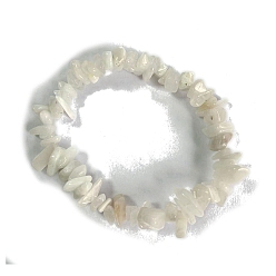 Белый Нефрит Природные белого нефрита браслеты простирания, чип, внутренний диаметр: 2-1/8~2-3/8 дюйм (5.5~6 см)