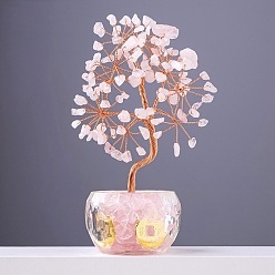 Розовый Кварц Украшение дисплея скульптуры из натурального розового кварца, для домашнего офисного стола, дерево, 57x140~170 мм