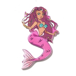 Русалка Акриловые подвески, русалка, 54x31x2.8 мм, отверстие : 1.6 мм
