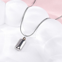 Нержавеющая Сталь Цвет 304 ожерелья из нержавеющей стали с прямоугольным кулоном в виде змеиной цепи для женщин и мужчин, цвет нержавеющей стали, 20.24 дюйм (51.4 см)
