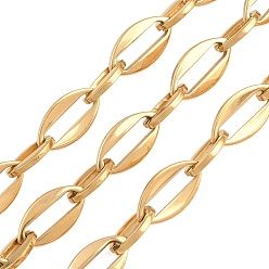 Настоящее золото 18K 201 цепи овальные из нержавеющей стали, с катушкой, ионное покрытие (ip), несварные, реальный 18 k позолоченный, 11x7x1.5 mm и 15x8x1.5 mm