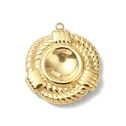 Настоящее золото 14K 304 Настройки кабошон из нержавеющей стали кулон, плоско-круглые, реальный 14 k позолоченный, лоток : 8 мм, 22.5x20x4 мм, отверстие : 1.6 мм