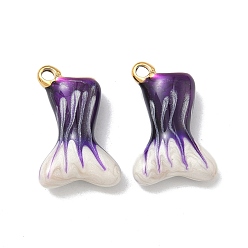 Фиолетовый 304 нержавеющей стальной эмали подвески, прелести рыбий хвост, ионное покрытие (ip), реальный 18 k позолоченный, фиолетовые, 18.5x12x5.5 мм, отверстие : 1.6 мм