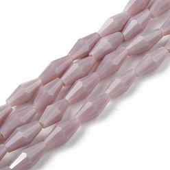 Розово-Коричневый Непрозрачное стекло бисер нитей, граненые, двухконусные, розово-коричневый, 12x6 мм, отверстие : 1 мм, около 50 шт / нитка, 23.98'' (60.9 см)