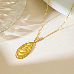Teardrop 304 Colliers pendentifs géométriques en acier inoxydable, or, larme, 15.75 pouce (40 cm), pendentif: 30 mm