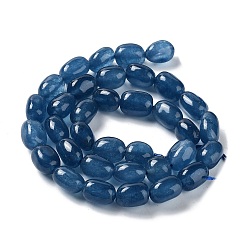 Marine Blue Natural Jade Beads Strands, Dyed, Nuggets, Tumbled Stone, Marine Blue, 9.5~11.5x8~8.5x7~8mm, Hole: 1mm, about 34~38pcs/strand, 14.76~15.16''(37.5~38.5cm)