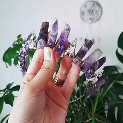 Amethyst Haarbänder aus natürlichem Amethyst und natürlichem Citrin, Krone, 185x160x25 mm