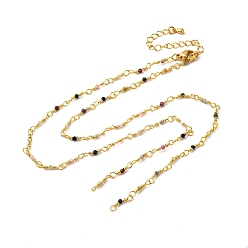 Смешанные камни Цепи латуни ожерелье решений, с природных драгоценных камней, стойки покрытие, долговечный, реальный 18 k позолоченный, 18.82 дюйм (47.8 см)