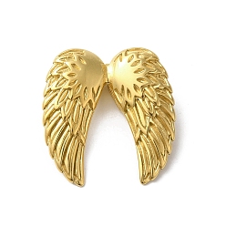 Золотой Вакуумное покрытие pvd 304 подвески из нержавеющей стали, очарование крыла, золотые, 28x27x9 мм, отверстие : 8x3 мм