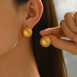 Золотой Полукруглые серьги-гвоздики из нержавеющей стали, золотые, 19.6 мм