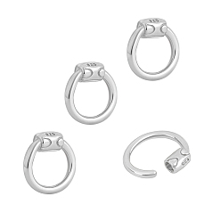 Платина 4шт. серебряный карабин с фиксатором, платина, 6x1~2 мм