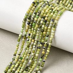 Змеевик Природные серпантину нитей бисера, граненые, круглые, 2 мм, отверстие : 0.5 мм, около 170 шт / нитка, 15.35'' (39 см)