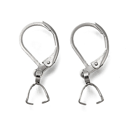 Нержавеющая Сталь Цвет 304 из нержавеющей стали выводы Leverback серьги, с ледяными зажимами, цвет нержавеющей стали, 24 мм, штифты : 0.8 мм