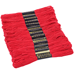 Red Cotton Crochet Threads, Embroidery Threads, Yarn for Lace Hand Knitting, Red, 1.4mm, about 8.20 Yards(7.5m)/skein, 15 skeins/set