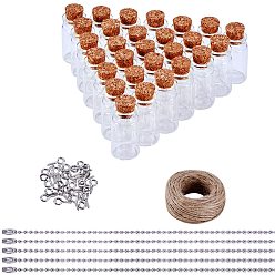 (52) Непрозрачная лаванда Стеклянная банка, с пробкой, шарик контейнеры, разноцветные, 40x22 мм, Внутренний диаметр: 13 мм, пробка пробка: 12~14.5x11~12 мм, 30 шт / комплект