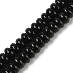 Черный Бусины лэмпворк , плоско-круглые, чёрные, 10x5.5 мм, отверстие : 2 мм