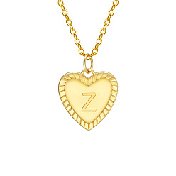 Letter Z Золотистый тон латунный кабель цепочка буква сердце кулон ожерелья для женщин, Письмо Z, 15.75 дюйм (40 см)