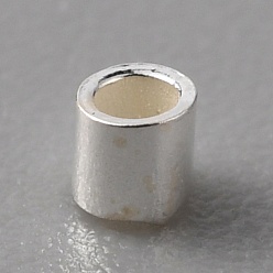 Серебро 925 стерлингов серебряные шарики Spacer, колонка, серебряные, 1.5x1.5 мм, отверстие : 1 мм