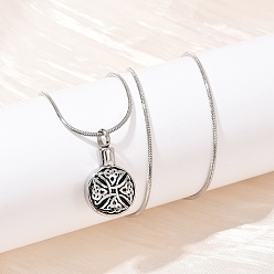 Нержавеющая Сталь Цвет 304 плоская круглая подвеска из нержавеющей стали с черной эмалью для хранения пепла домашних животных, цвет нержавеющей стали, 21.85 дюйм (55.5 см)