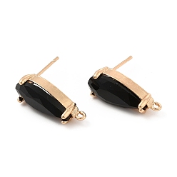 Реактивный Самолет K9 стеклянные серьги-гвоздики в форме капли, с легкими золотыми тонами латуни, без кадмия, без никеля и без свинца, струя, 19x8 мм, отверстие : 1.2 мм, штифты : 0.8 мм