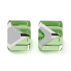 Светло-зеленый K9 стеклянные имитации австрийских хрустальных бусин, без отверстия , квадратный, светло-зеленый, 6x6x6 мм