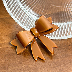 Шоколадный Заколки для волос из ацетата целлюлозы с бантом из кожи аллигатора, аксессуары для волос для женщин и девочек, цвет шоколада, 54x44x23 мм