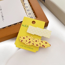 Желтый 2 шт. пластиковые заколки для волос из кожи аллигатора, аксессуары для волос для девочек женщин, прямоугольник и облако, желтые, 50~65x20 мм, 2 шт / комплект