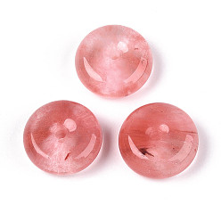 Вишневый Кварц Вишневое из кварцевого стекла подвески, пончик, 18~18.5x7~8.5 мм, отверстие : 2~2.5 мм