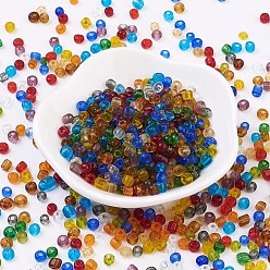 Mixed Color 6/0 Glass Seed Beads, Transparent, Round, Mixed Color, 3.5~4x2~5mm, Hole: 1.2~1.5mm, about 4500pcs/pound