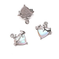 Сердце Стеклянные подвески, со сплавочной фурнитурой, платина, прозрачные, сердце, 17x14 мм