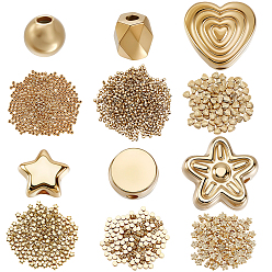 Золотой 1800 ПК 6 стили CCB пластиковые бусины, разнообразные, золотые, 3.5~9x4~9.5x3~4 мм, отверстие : 1.2~1.6 мм, 1800 шт / комплект