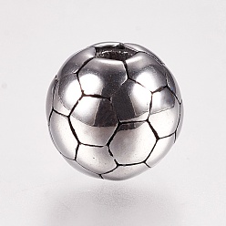 Plata Antigua 304 bolas de acero inoxidable, balón de fútbol, plata antigua, 8 mm, agujero: 2 mm