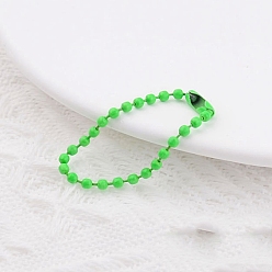 Зеленый лайм Железные бирки цепи, с разъемами мяч цепи, зеленый лайм, 10~12 см