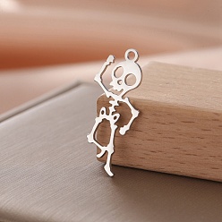 Нержавеющая Сталь Цвет Шкентели нержавеющей стали, скелет, цвет нержавеющей стали, 28x13 мм