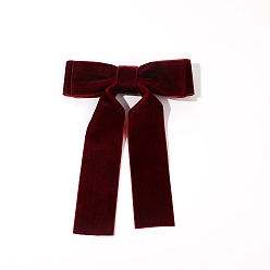 Темно-Красный Заколки для волос из бархатной кожи аллигатора, аксессуары для волос для женщин и девочек, бантом, темно-красный, 170x135 мм