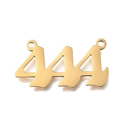 Золотой 304 подвески из нержавеющей стали, номер 4 очарование, золотые, золотые, 12x22x1 мм, отверстие : 1.4 мм