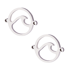 Нержавеющая Сталь Цвет 304 соединительные звенья нержавеющие, ручная полировка, плоско-круглые, цвет нержавеющей стали, 20x16x1.5 мм, отверстие : 1.4 мм